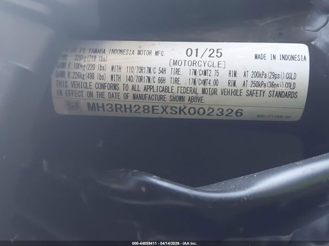 Yamaha Mtn320 A 2025 MH3RH28EXSK002326 Image 10