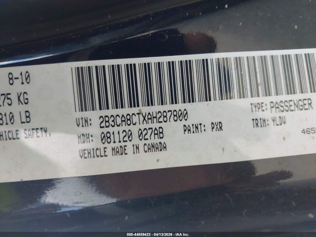 Продаж на аукціоні авто 2010 Dodge Charger R/t, vin: 2B3CA8CTXAH287800, номер лоту: 44859422