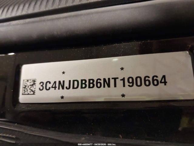 44859477 :رقم المزاد ، 3C4NJDBB6NT190664 vin ، 2022 Jeep Compass Altitude 4x4 مزاد بيع