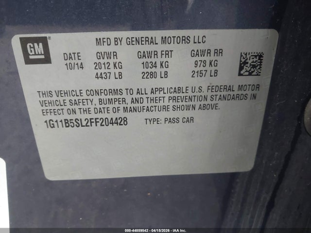 2015 CHEVROLET MALIBU 1G11B5SL2FF204428 Photo 8