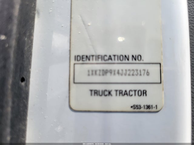 2018 Kenworth T880 მანქანა იყიდება აუქციონზე, vin: 1XKZDP9X4JJ223176, აუქციონის ნომერი: 44859576
