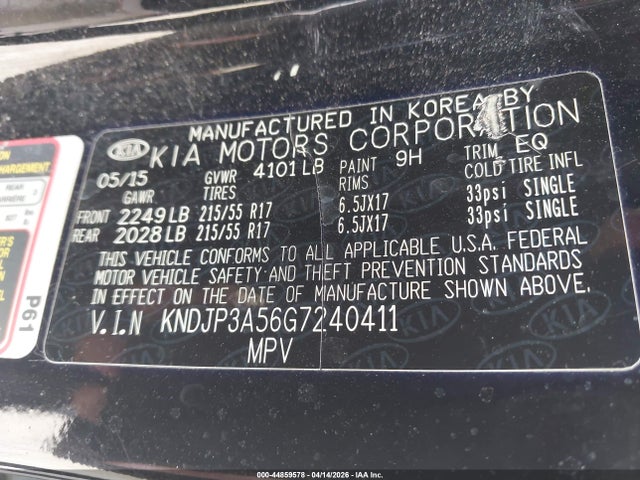 Aukcja sprzedaży 2016 Kia Soul +, vin: KNDJP3A56G7240411, numer aukcji: 44859578