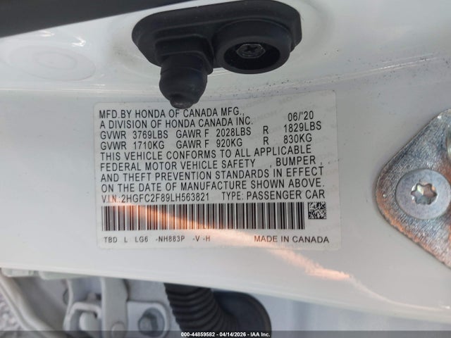 Honda Civic Sport 2020 2HGFC2F89LH563821 Image 9