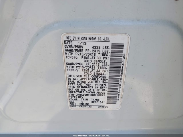 Aukcja sprzedaży 2013 Nissan Rogue S, vin: JN8AS5MT8DW020925, numer aukcji: 44859625