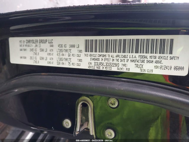 44859651 :رقم المزاد ، 3C6UR5KL3DG522903 vin ، 2013 Ram 2500 Laramie مزاد بيع