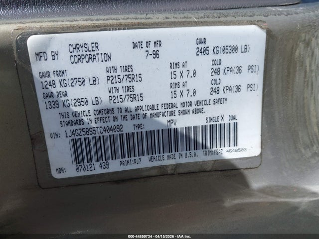 1996 JEEP GRAND CHEROKEE 1J4GZ58S5TC404092 Photo 8