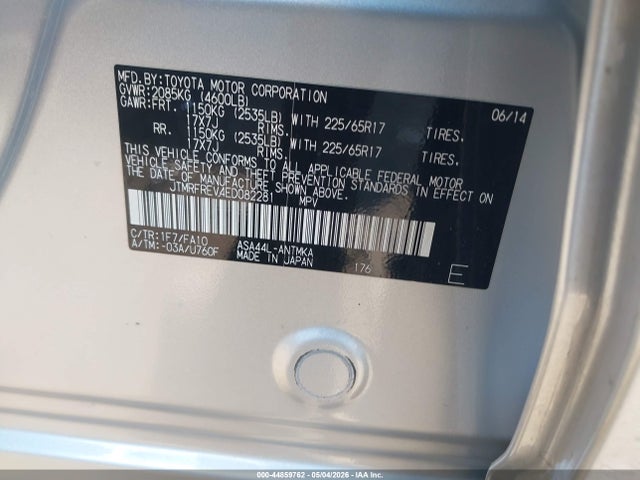 JTMRFREV4ED082281 Toyota Rav4 Xle