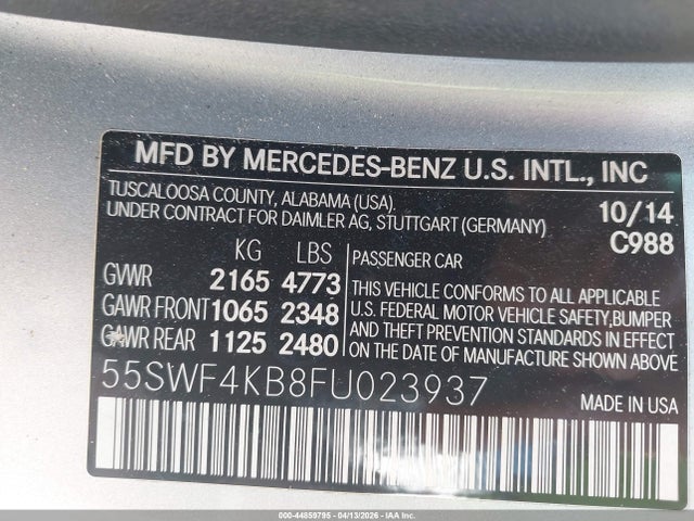 2015 MERCEDES-BENZ C 300 55SWF4KB8FU023937 Photo 8