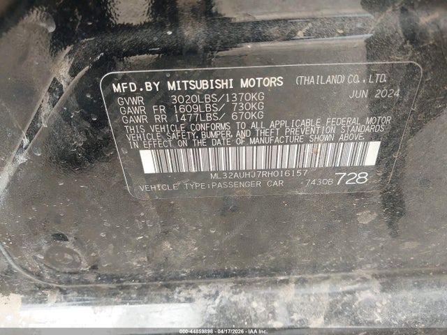 2024 MITSUBISHI MIRAGE ML32AUHJ7RH016157 Photo 8