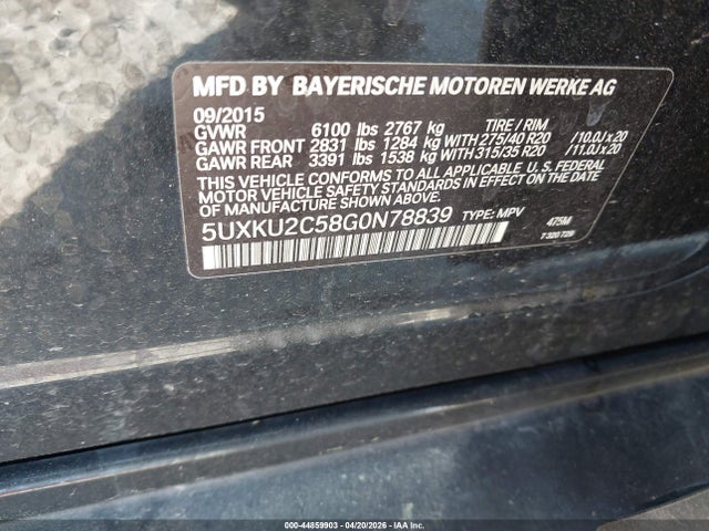 Продажа на аукционе авто 2016 Bmw X6 Xdrive35i, vin: 5UXKU2C58G0N78839, номер лота: 44859903