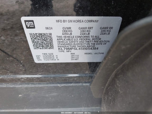 Продаж на аукціоні авто 2025 Chevrolet Trailblazer Fwd Lt, vin: KL79MPSL4SB054384, номер лоту: 44859907