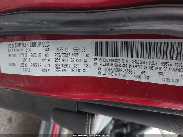 44859951 :رقم المزاد ، 1C4PJMCB9FW588972 vin ، 2015 Jeep Cherokee Latitude مزاد بيع