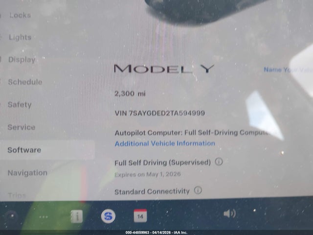 Продажа на аукционе авто 2026 Tesla Model Y Premium Rear-wheel Drive/standard Rear-wheel Drive, vin: 7SAYGDED2TA594999, номер лота: 44859963