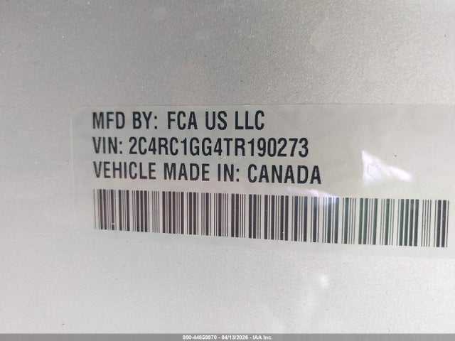Продажа на аукционе авто 2026 Chrysler Pacifica Limited, vin: 2C4RC1GG4TR190273, номер лота: 44859970