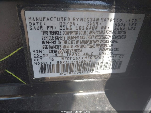 Продаж на аукціоні авто 2024 Nissan Sentra Sv Xtronic Cvt, vin: 3N1AB8CV9RY328396, номер лоту: 44860000