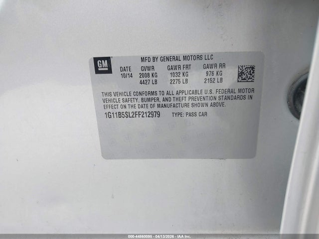 2015 CHEVROLET MALIBU 1G11B5SL2FF212979 Photo 8