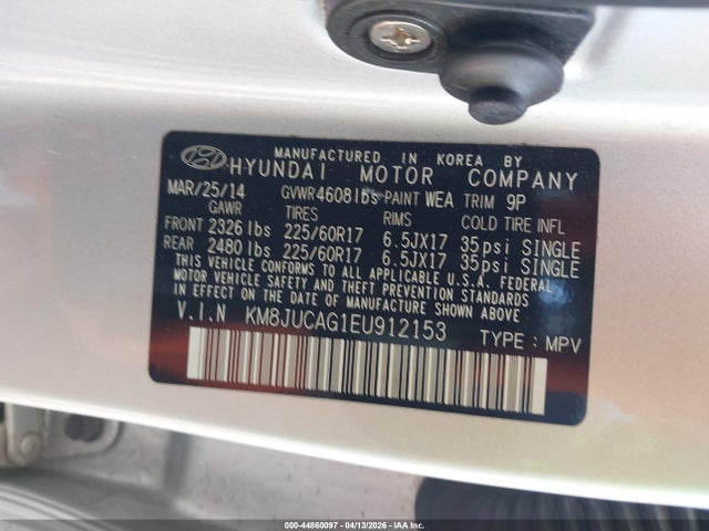 Hyundai TUCSON SE 2014 KM8JUCAG1EU912153 Image 9