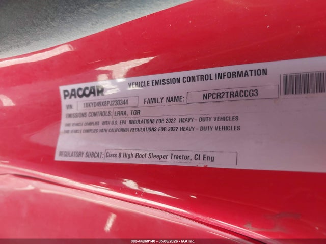 44860140 :رقم المزاد ، 1XKYD49X8PJ230344 vin ، 2023 Kenworth T680 مزاد بيع