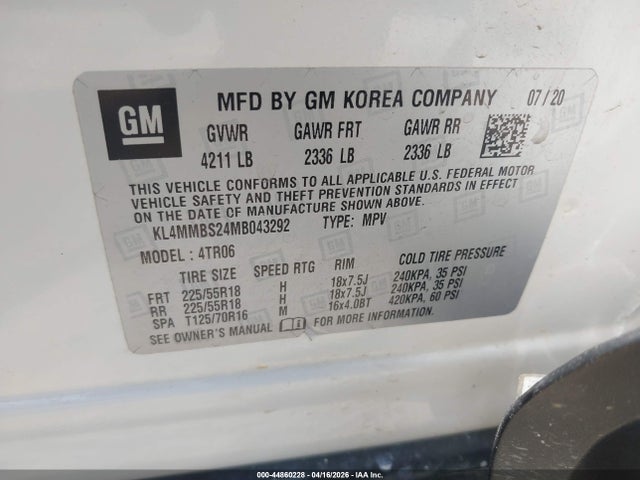 Aukcja sprzedaży 2021 Buick Encore Gx Fwd Preferred, vin: KL4MMBS24MB043292, numer aukcji: 44860228