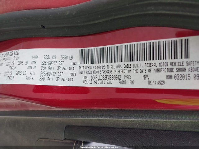 1C4PJLCB2FW690642 Jeep Cherokee Latitude