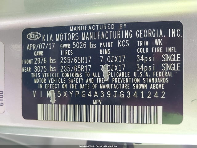 2018 KIA SORENTO 5XYPG4A39JG341242 Photo 8