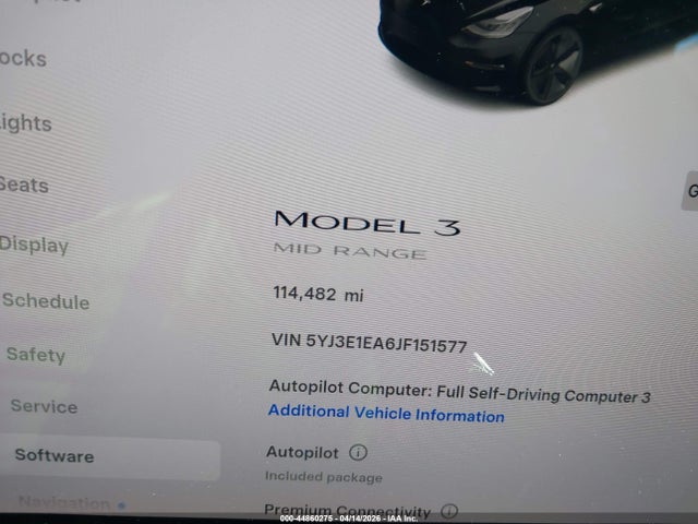 Aukcja sprzedaży 2018 Tesla Model 3 Long Range/mid Range, vin: 5YJ3E1EA6JF151577, numer aukcji: 44860275