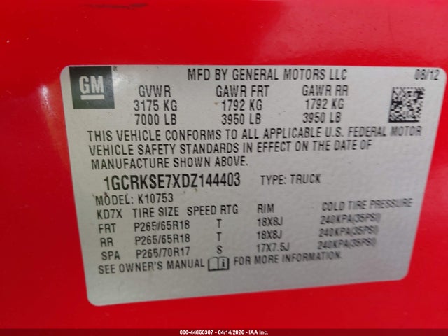 2013 CHEVROLET SILVERADO 1500 1GCRKSE7XDZ144403 Photo 8