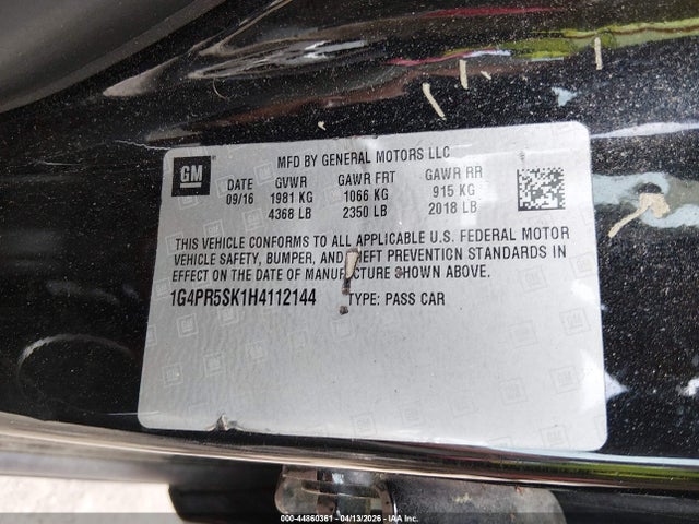 1G4PR5SK1H4112144 Buick Verano Sport Touring