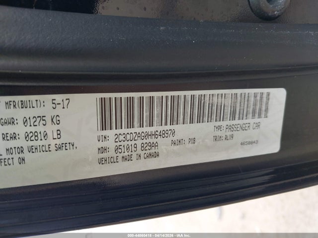 2017 Dodge Challenger Sxt Plus მანქანა იყიდება აუქციონზე, vin: 2C3CDZAG0HH648970, აუქციონის ნომერი: 44860418