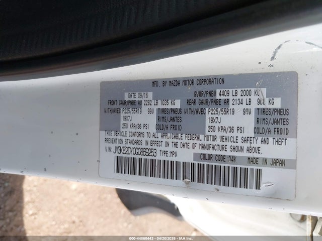Aukcja sprzedaży 2016 Mazda Cx-5 Grand Touring, vin: JM3KE2DY0G0869253, numer aukcji: 44860443
