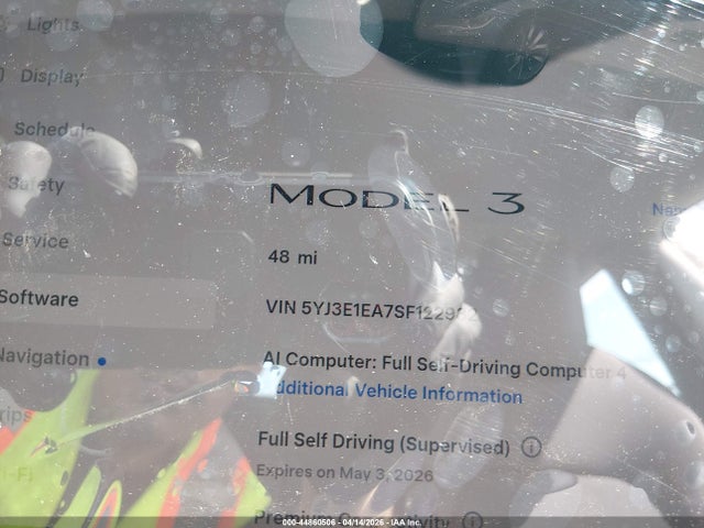 5YJ3E1EA7SF122932 Tesla Model 3 Long Range Rear-wheel Drive/standard Rear-wheel Drive