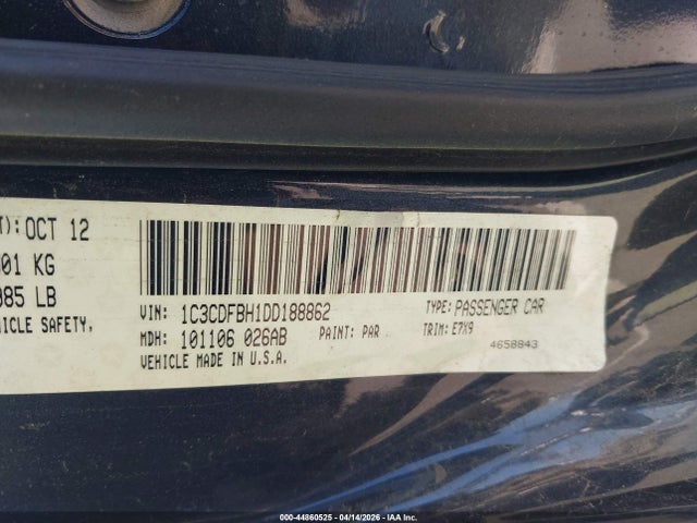 Продажа на аукционе авто 2013 Dodge Dart Sxt, vin: 1C3CDFBH1DD188862, номер лота: 44860525