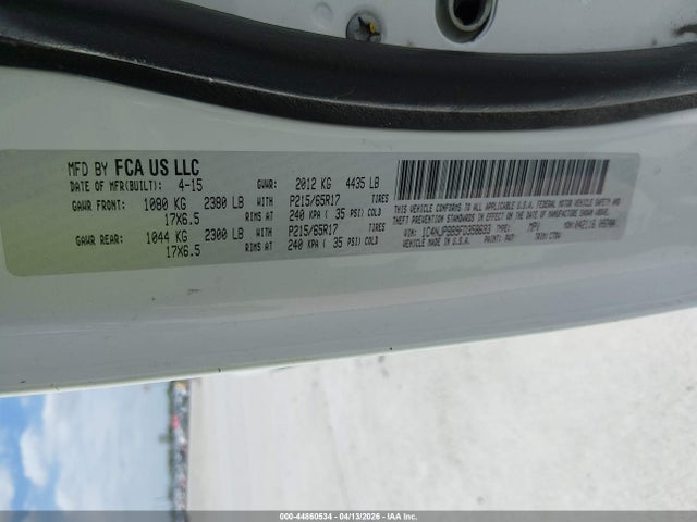 44860534 :رقم المزاد ، 1C4NJPBB9FD358693 vin ، 2015 Jeep Patriot Sport مزاد بيع