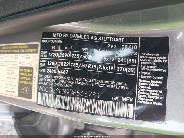 Продажа на аукционе авто 2011 Mercedes-benz Glk 350 4matic, vin: WDCGG8HB9BF566781, номер лота: 44860555