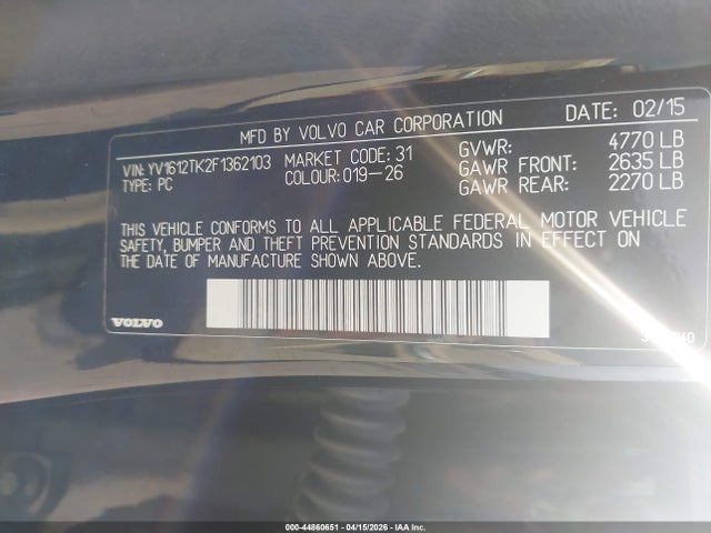 2015 VOLVO S60 YV1612TK2F1362103 Photo 8