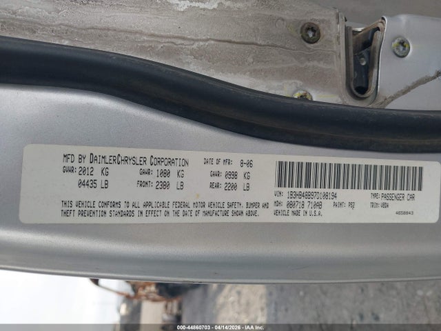 44860703 :رقم المزاد ، 1B3HB48B97D108194 vin ، 2007 Dodge Caliber Sxt مزاد بيع