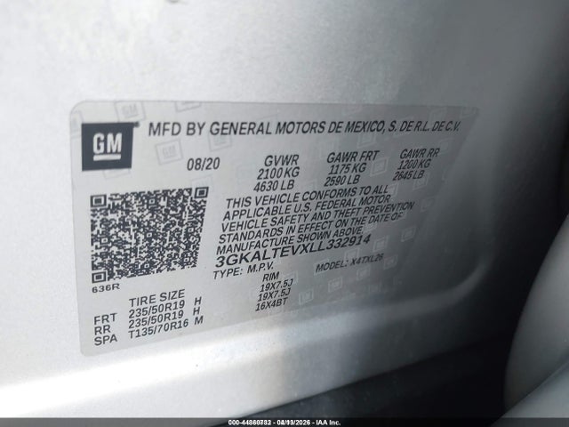 Продаж на аукціоні авто 2020 Gmc Terrain Awd Sle, vin: 3GKALTEVXLL332914, номер лоту: 44860732