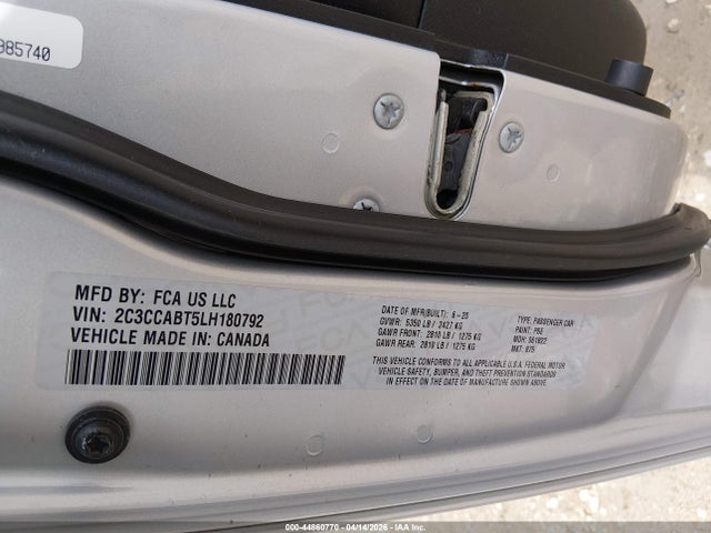 Aukcja sprzedaży 2020 Chrysler 300 300s, vin: 2C3CCABT5LH180792, numer aukcji: 44860770