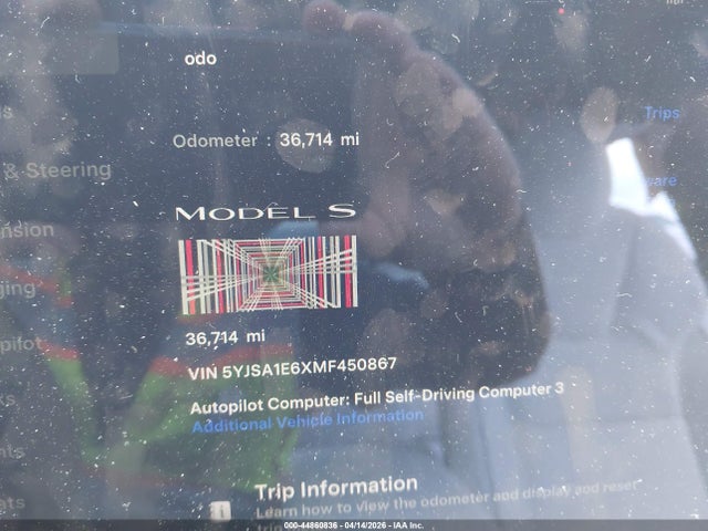 Aukcja sprzedaży 2021 Tesla Model S Plaid Tri Motor All-wheel Drive, vin: 5YJSA1E6XMF450867, numer aukcji: 44860836