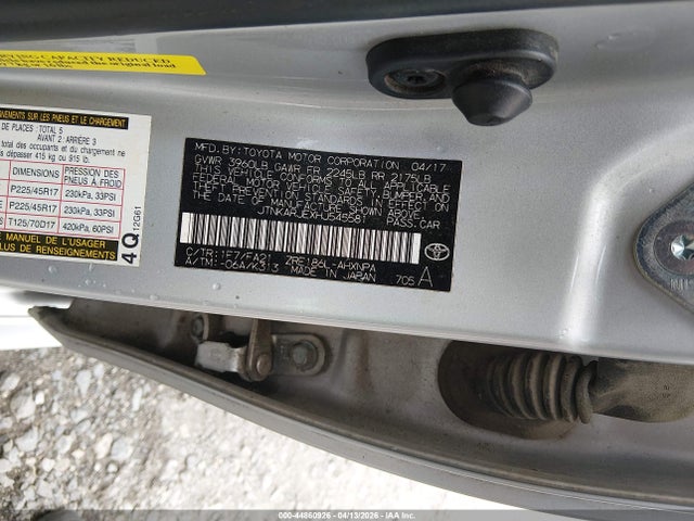 Aukcja sprzedaży 2017 Toyota Corolla Im, vin: JTNKARJEXHJ545581, numer aukcji: 44860926