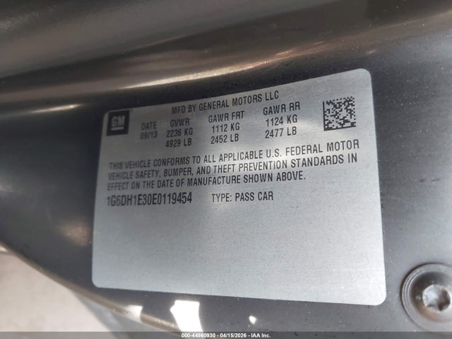 Aukcja sprzedaży 2014 Cadillac Cts Premium, vin: 1G6DH1E30E0119454, numer aukcji: 44860930