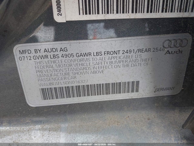 Aukcja sprzedaży 2013 Audi A4 2.0t Premium, vin: WAUBFAFL5DN016327, numer aukcji: 44861057