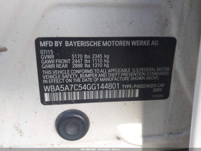 Продаж на аукціоні авто 2016 Bmw 528i Xdrive, vin: WBA5A7C54GG144801, номер лоту: 44861065