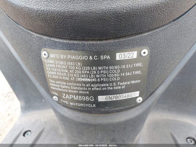 ZAPM898G6N7003451 Piaggio Liberty 150/150 S/150 Baci Perugina