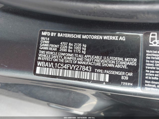 Продаж на аукціоні авто 2015 Bmw X1 Xdrive28i, vin: WBAVL1C54FVY27843, номер лоту: 44861089