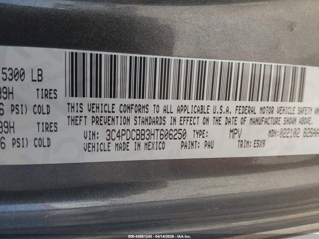 3C4PDCBB3HT606250 Dodge Journey Sxt