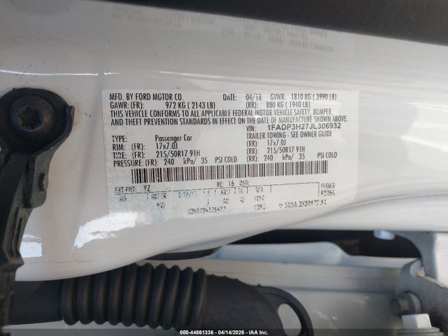 1FADP3H27JL306932 Ford FOCUS SEL