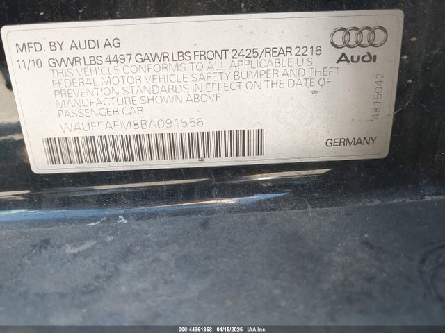 Продаж на аукціоні авто 2011 Audi A3 2.0t Premium, vin: WAUFEAFM8BA091556, номер лоту: 44861358