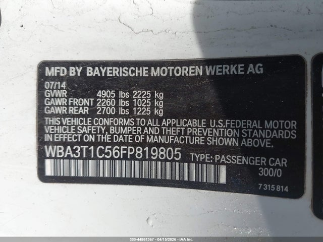 Продажа на аукционе авто 2015 Bmw 428i Xdrive, vin: WBA3T1C56FP819805, номер лота: 44861367