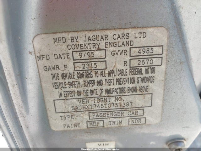 1996 JAGUAR XJ6 SAJHX1746TC757387 Photo 8